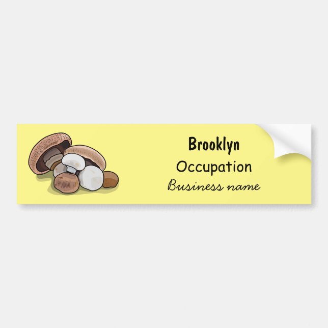 Mushroom cartoon illustration bumper sticker (Front)