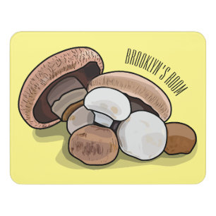 Mushroom cartoon illustration door sign