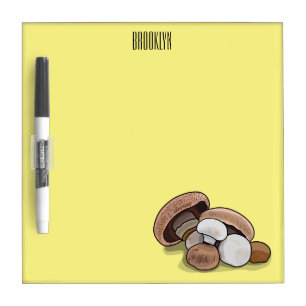 Mushroom cartoon illustration dry erase board
