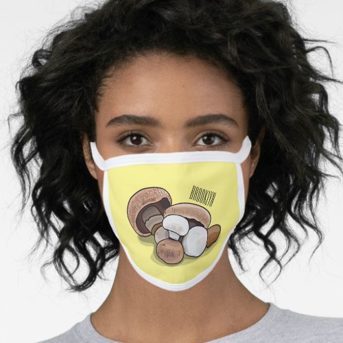 Mushroom cartoon illustration face mask