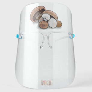 Mushroom cartoon illustration face shield