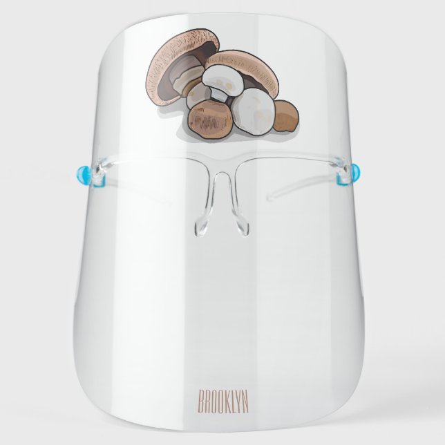 Mushroom cartoon illustration face shield (Front)