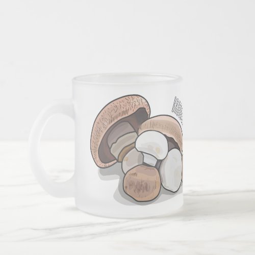 Mushroom cartoon illustration  frosted glass coffee mug
