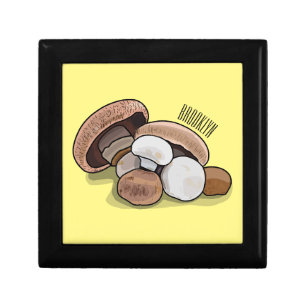 Mushroom cartoon illustration gift box