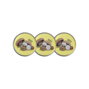 Mushroom cartoon illustration golf ball marker