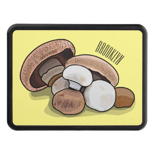 Mushroom cartoon illustration  hitch cover