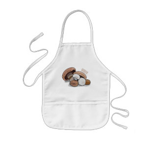 Mushroom cartoon illustration  kids' apron