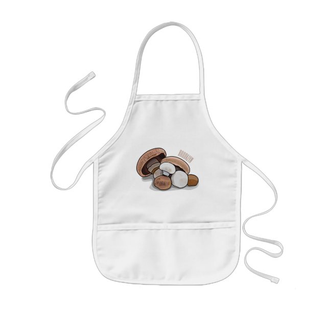 Mushroom cartoon illustration  kids' apron (Front)