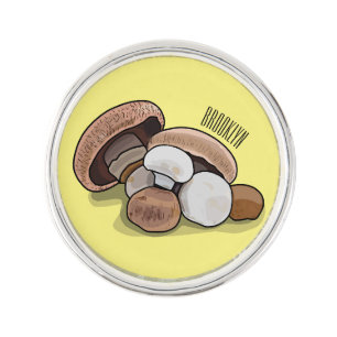 Mushroom cartoon illustration lapel pin