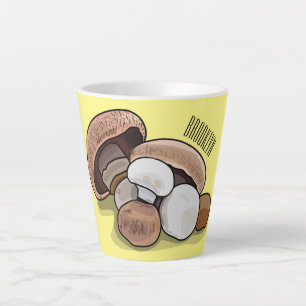Mushroom cartoon illustration latte mug