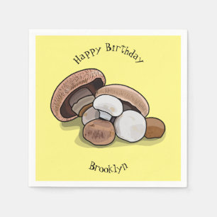 Mushroom cartoon illustration napkins