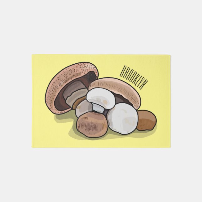 Mushroom cartoon illustration  rug (Front)