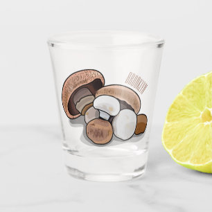 Mushroom cartoon illustration  shot glass