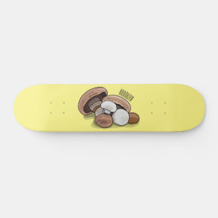 Mushroom cartoon illustration skateboard