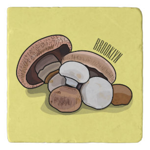 Mushroom cartoon illustration  trivet