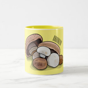 Mushroom cartoon illustration Two-Tone coffee mug
