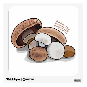 Mushroom cartoon illustration wall decal