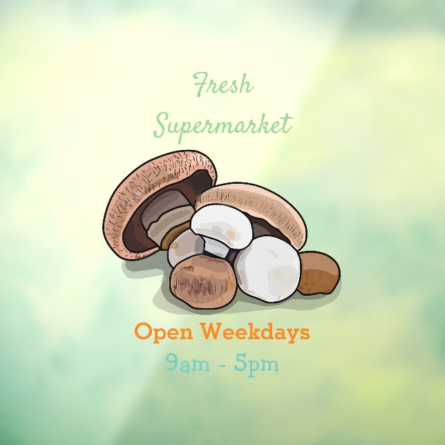 Mushroom cartoon illustration window cling (Sheet 3)