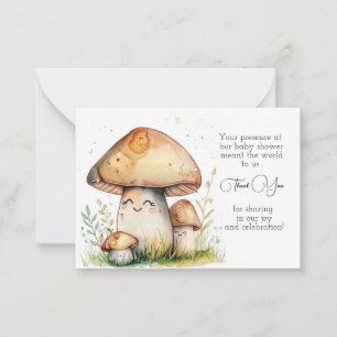 Mushroom Cartoon Thank You Note Card