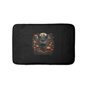 Mushroom Cat Cottagecore Aesthetic Goth Art Emo My Bath Mat
