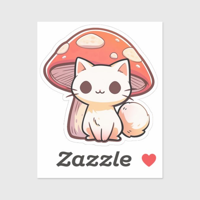 Mushroom Cat Sticker 2 (Sheet)