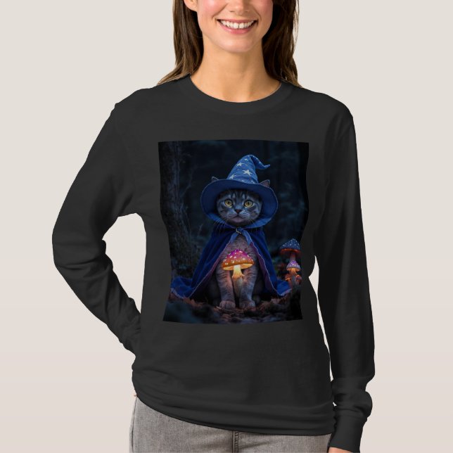 Mushroom Cat Wizard Shirt (Front)