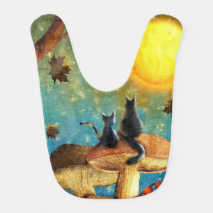 Mushroom Cats Baby Bib
