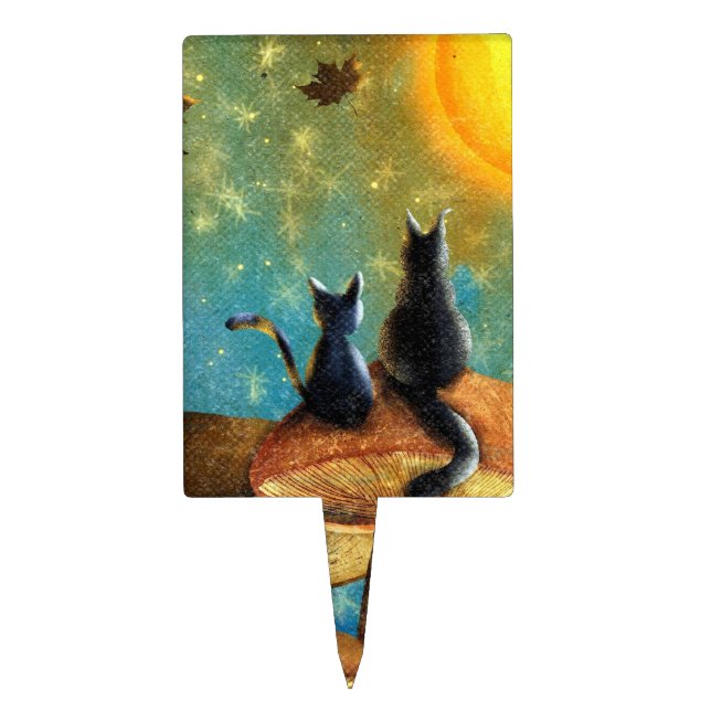 Mushroom Cats  Cake Topper (Front)