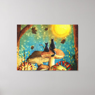 Mushroom Cats Canvas Print