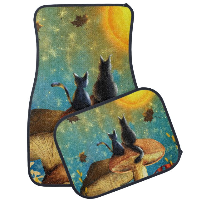 Mushroom Cats  Car Floor Mat (Set)