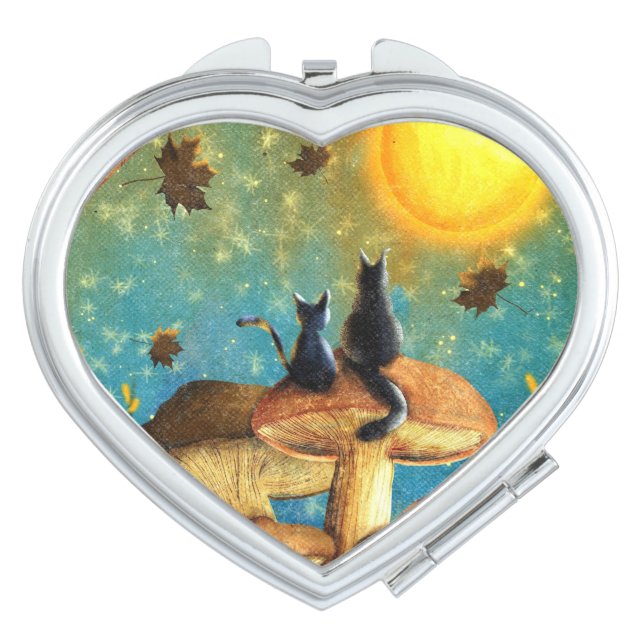 Mushroom Cats  Compact Mirror (Front)
