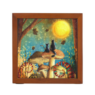 Mushroom Cats  Desk Organizer