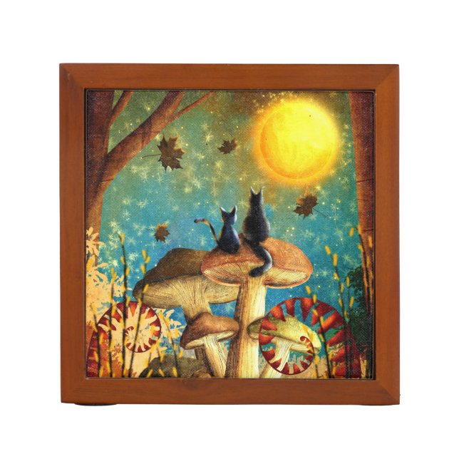 Mushroom Cats  Desk Organizer (Front)