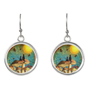 Mushroom Cats Earrings