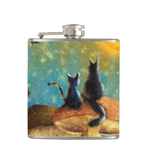 Mushroom Cats Flask