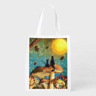 Mushroom Cats  Grocery Bag