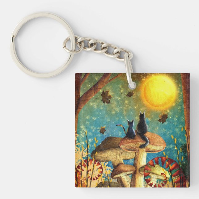 Mushroom Cats  Keychain (Front)