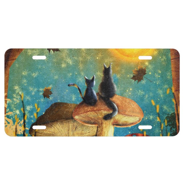 Mushroom Cats  License Plate (Front)