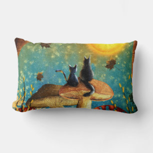 Mushroom Cats Lumbar Pillow