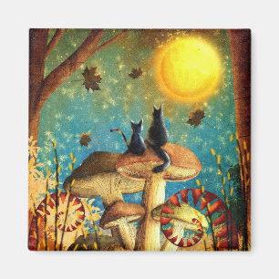 Mushroom Cats  Magnet