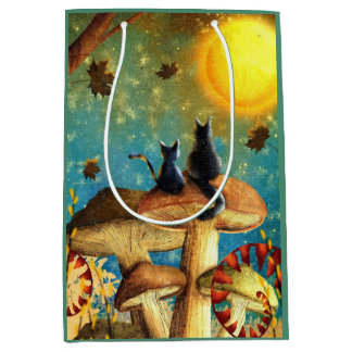 Mushroom Cats  Medium Gift Bag
