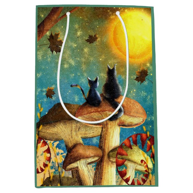 Mushroom Cats  Medium Gift Bag (Front)