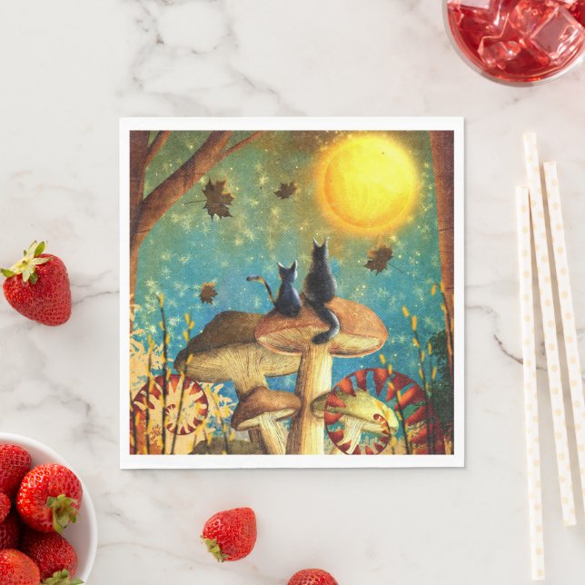 Mushroom Cats  Napkins (Insitu)