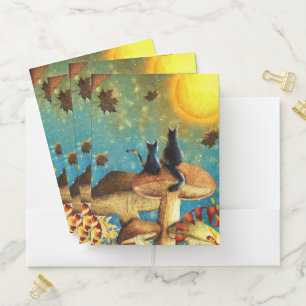 Mushroom Cats Pocket Folder