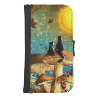 Mushroom Cats  Galaxy S4 Wallet Case
