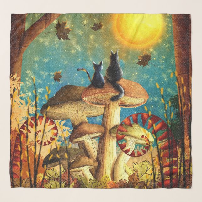 Mushroom Cats  Scarf (Front)