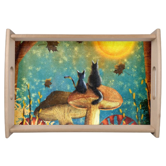 Mushroom Cats  Serving Tray (Front)