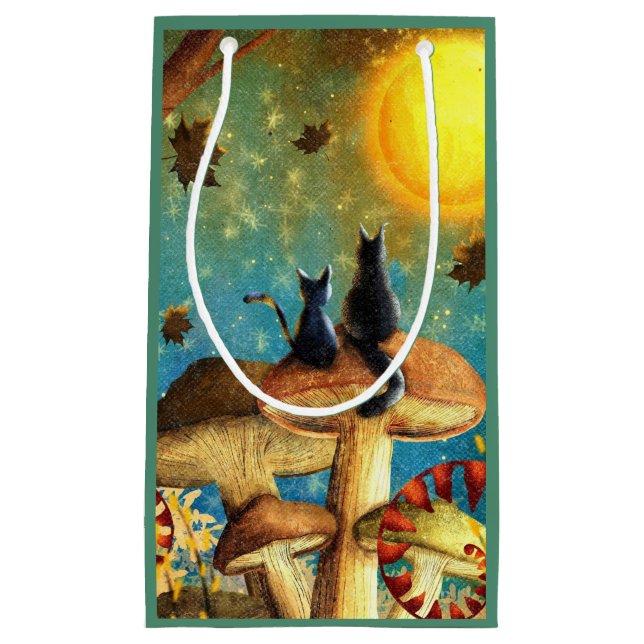 Mushroom Cats  Small Gift Bag (Front)