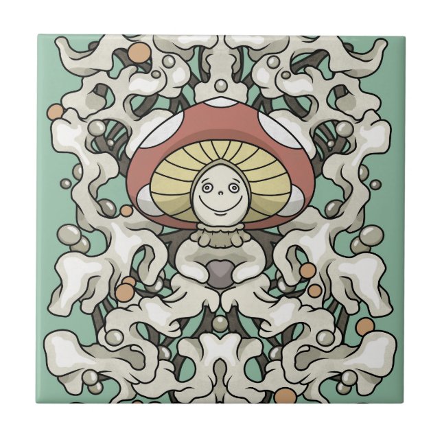 Mushroom Ceramic Tile (Front)