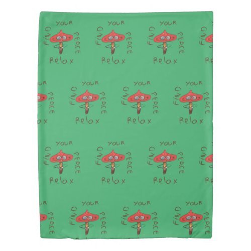 Mushroom  Chill Out Amanita Muscaria Funny Art  Duvet Cover